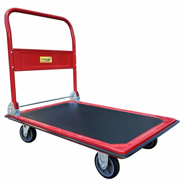 Pake Handling Tools Folding Platform Cart, 660lbs Capacity, 36'' x 24'', Red Color PAKFT09